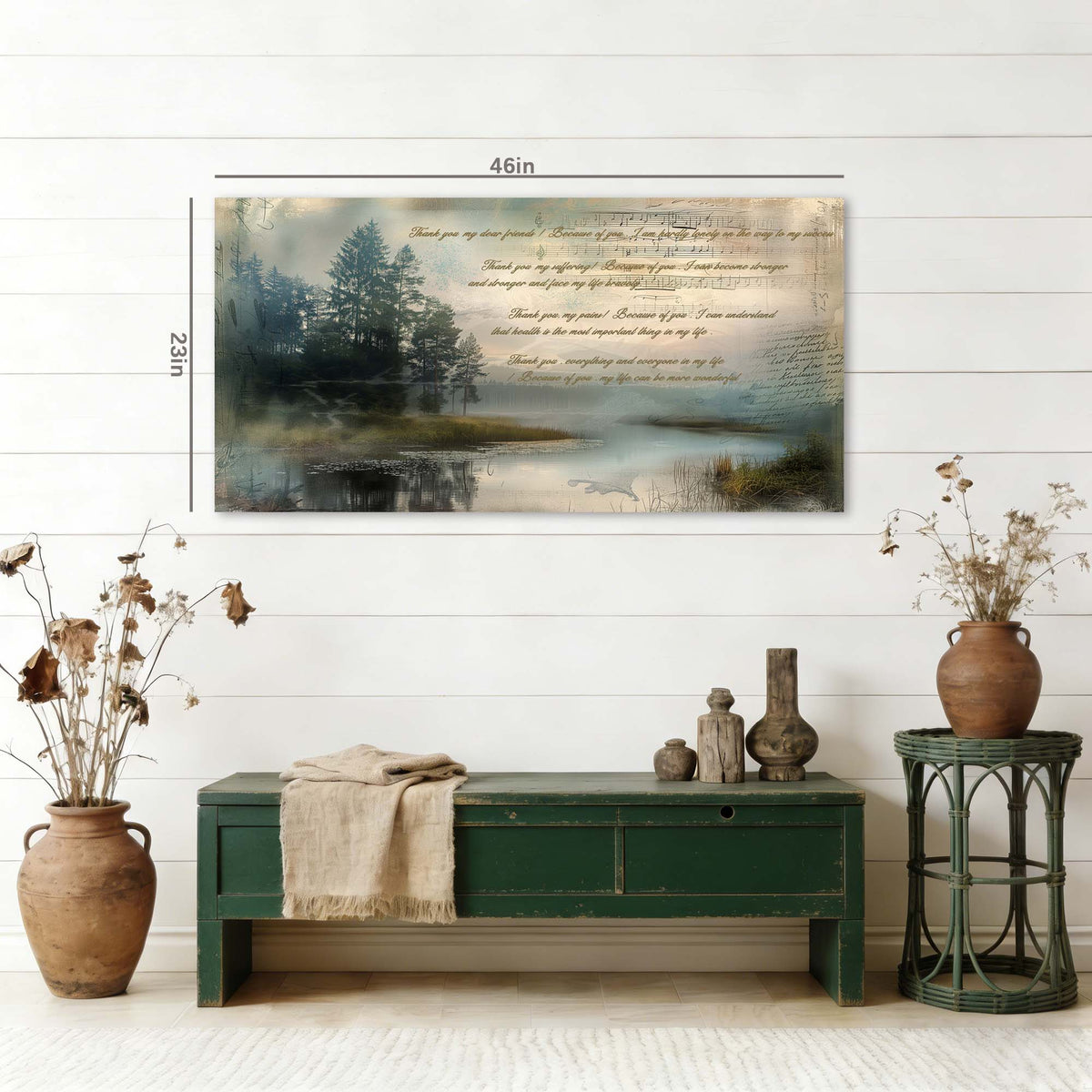 Navy Blue Vintage Nature Wall Art for Living Room Canvas Painting Prints Artwork Family Bedroom Office Decor