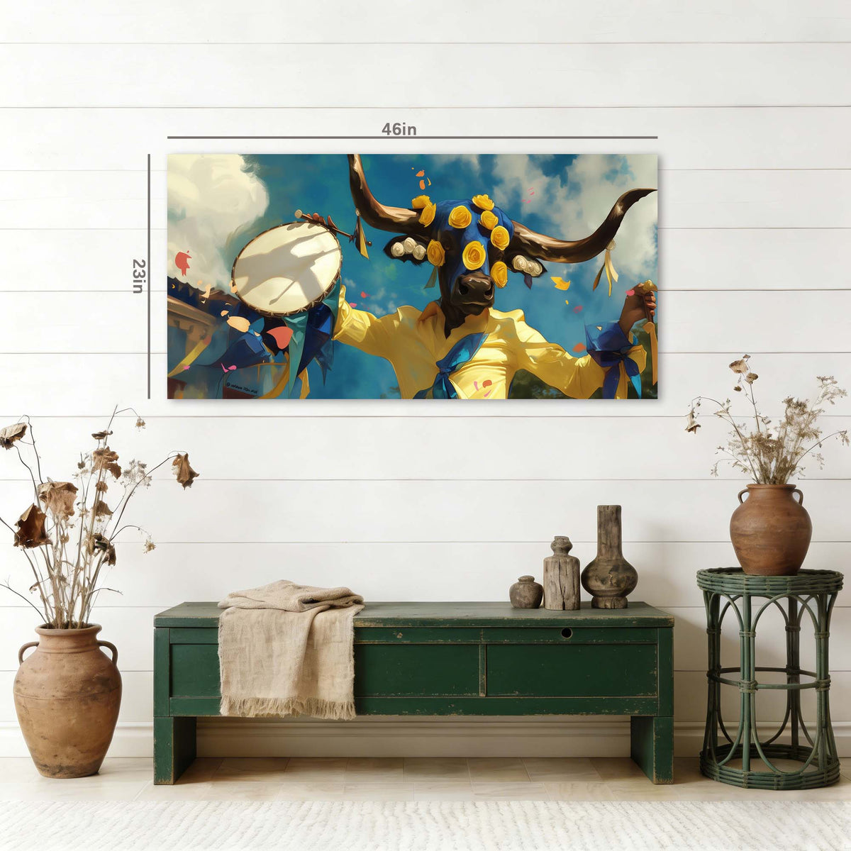 Blue Fantasy Floral Wall Art Art Deco Painting Prints Canvas Artwork Living Room Family Bedroom Office Decor