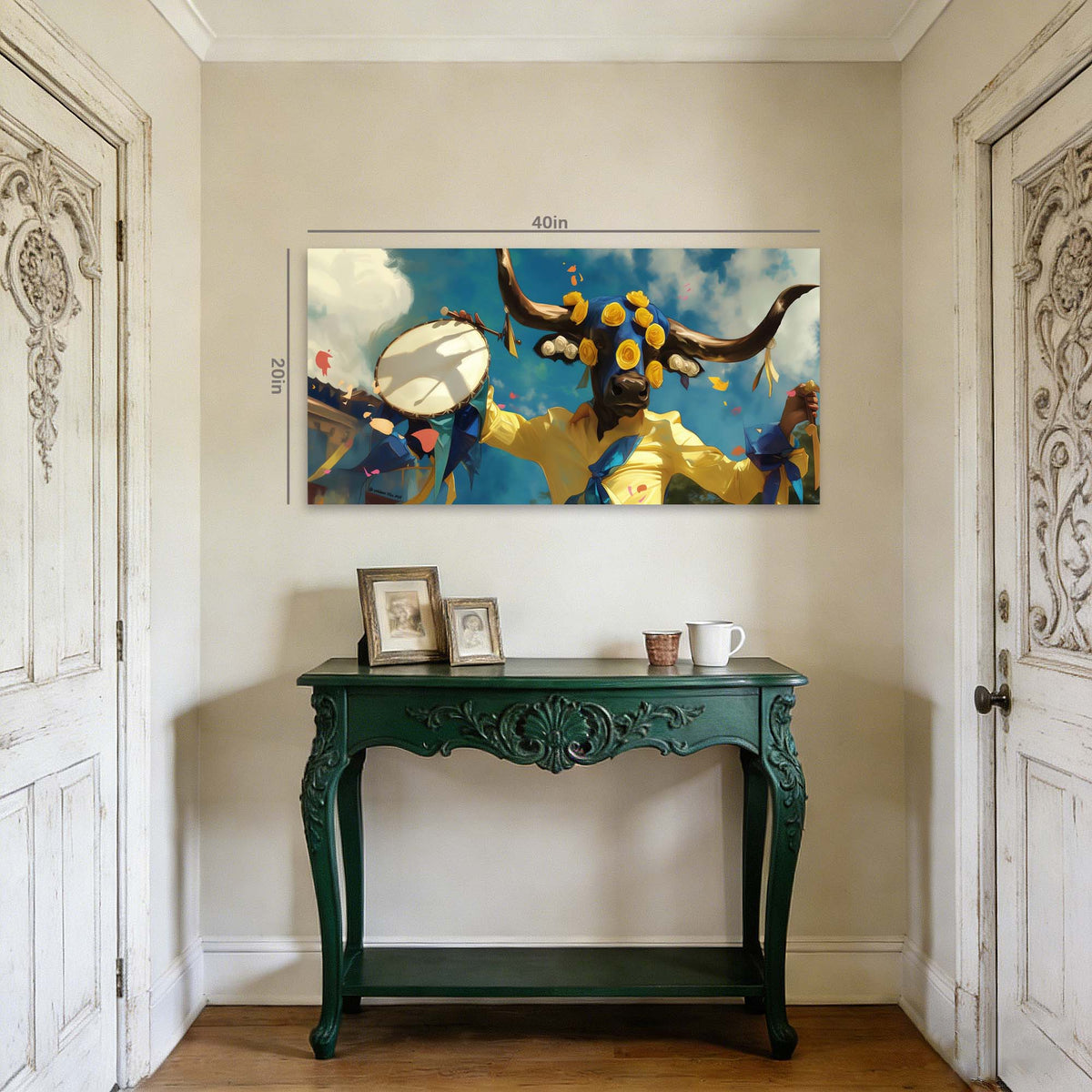 Blue Fantasy Floral Wall Art Art Deco Painting Prints Canvas Artwork Living Room Family Bedroom Office Decor