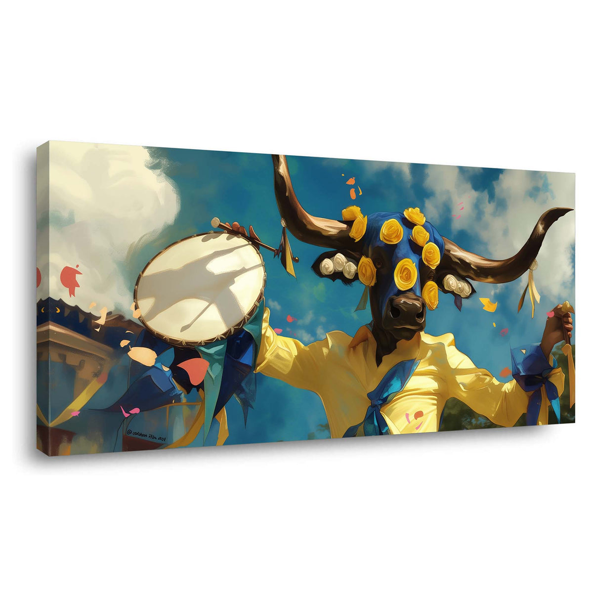 Blue Fantasy Floral Wall Art Art Deco Painting Prints Canvas Artwork Living Room Family Bedroom Office Decor