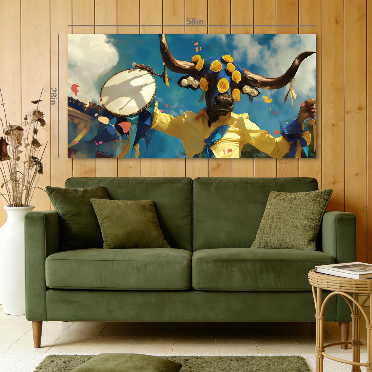 Blue Fantasy Floral Wall Art Art Deco Painting Prints Canvas Artwork Living Room Family Bedroom Office Decor