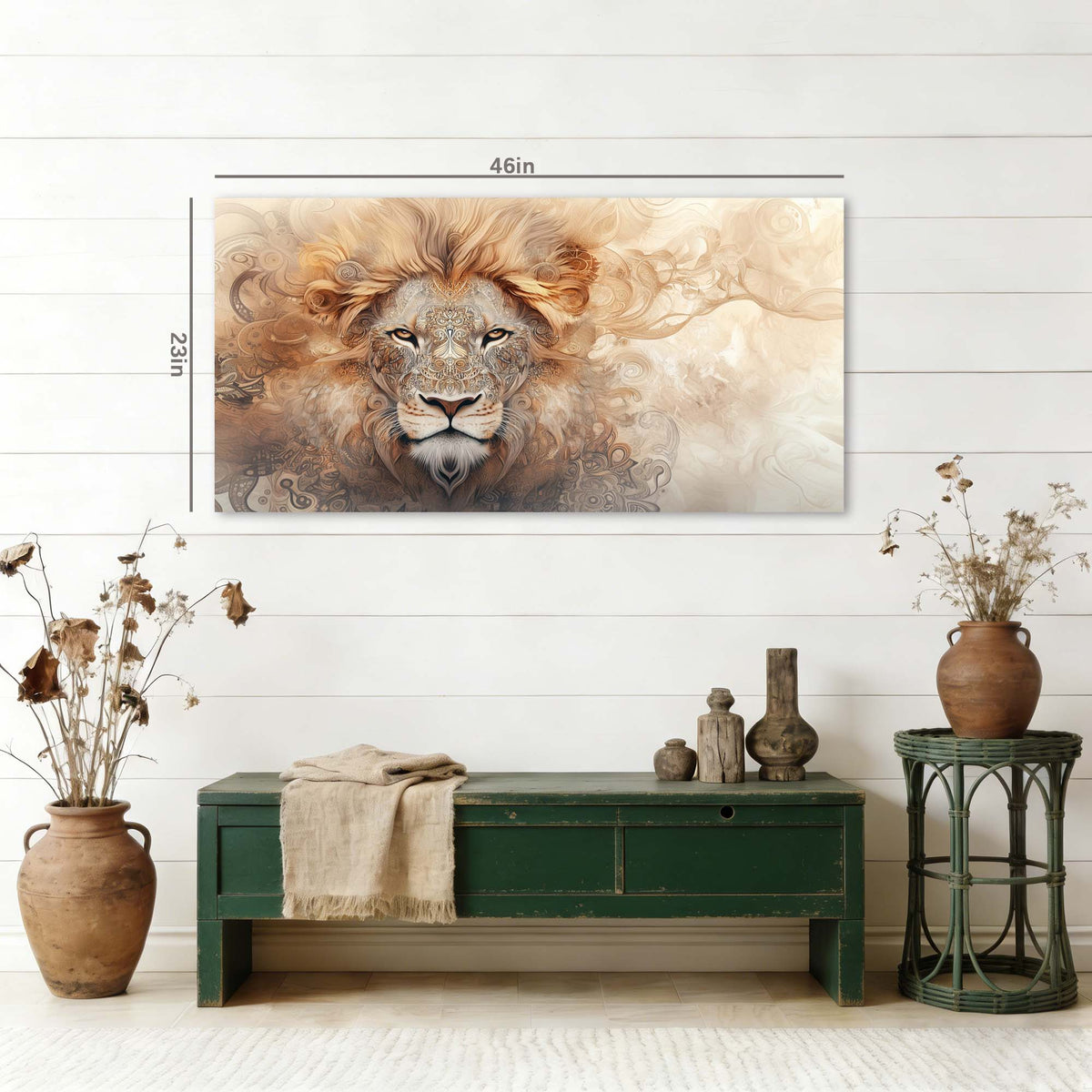 Beige Fantasy Animals Wall Art Modern Canvas Painting Prints Artwork Office Hallway Bedroom Living Room Decor