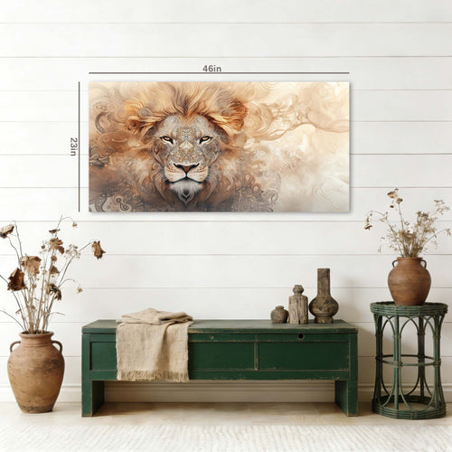 Beige Fantasy Animals Wall Art Modern Canvas Painting Prints Artwork Office Hallway Bedroom Living Room Decor