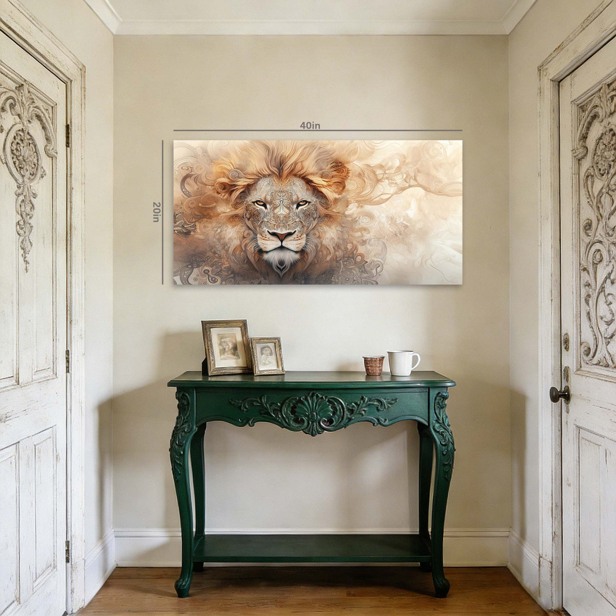 Beige Fantasy Animals Wall Art Modern Canvas Painting Prints Artwork Office Hallway Bedroom Living Room Decor