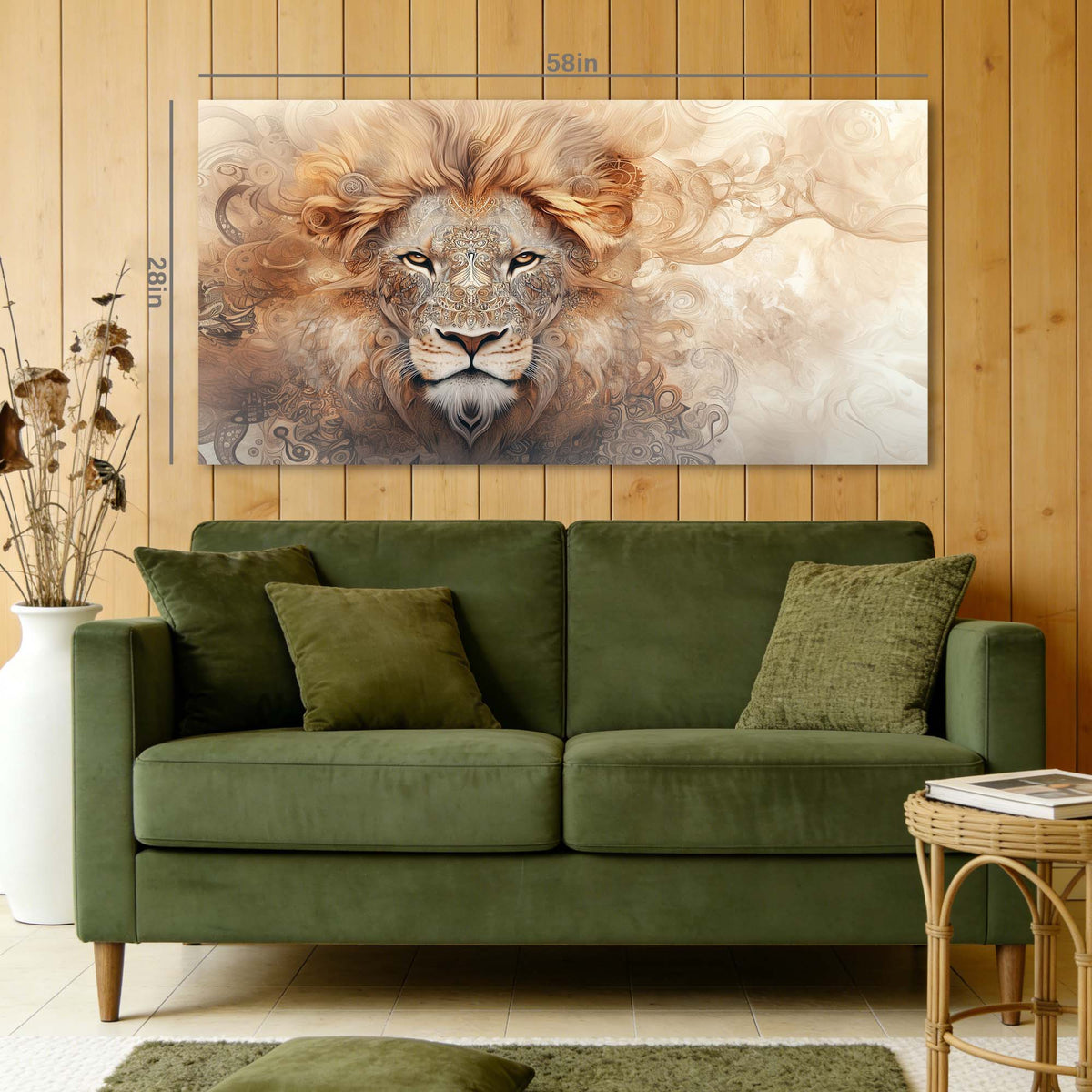 Beige Fantasy Animals Wall Art Modern Canvas Painting Prints Artwork Office Hallway Bedroom Living Room Decor