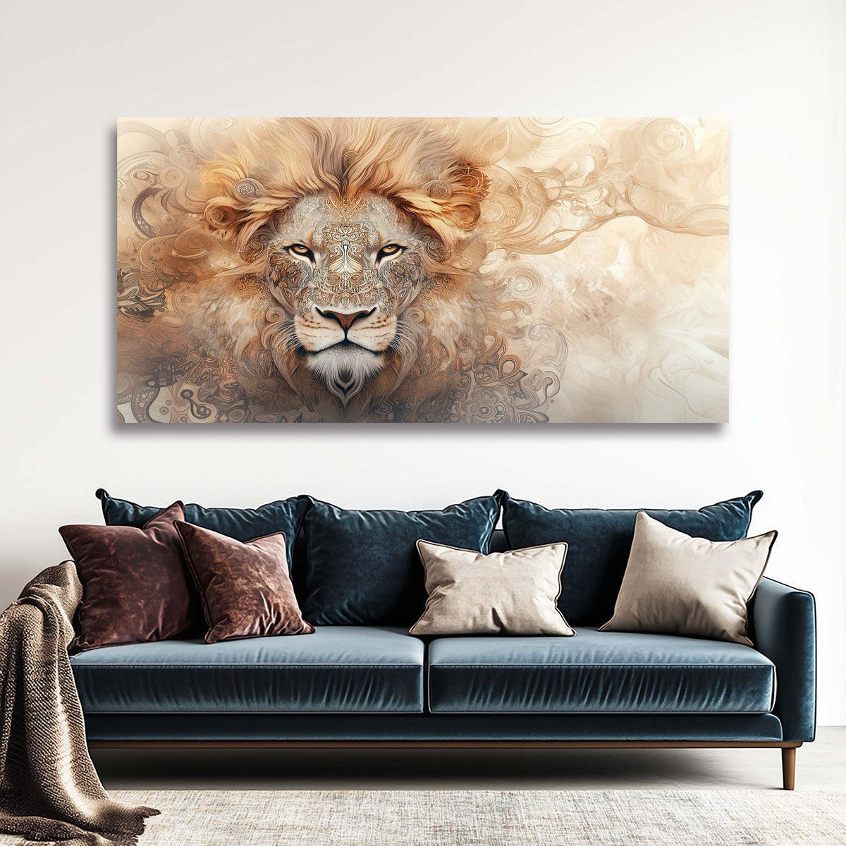 Beige Fantasy Animals Wall Art Modern Canvas Painting Prints Artwork Office Hallway Bedroom Living Room Decor