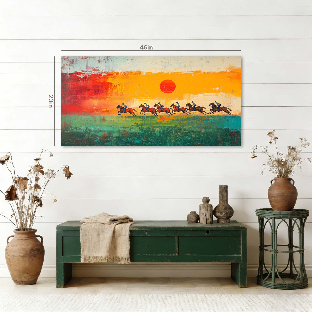 Green Abstract Animals Wall Art for Living Room Canvas Painting Prints Artwork Family Bedroom Office Decor