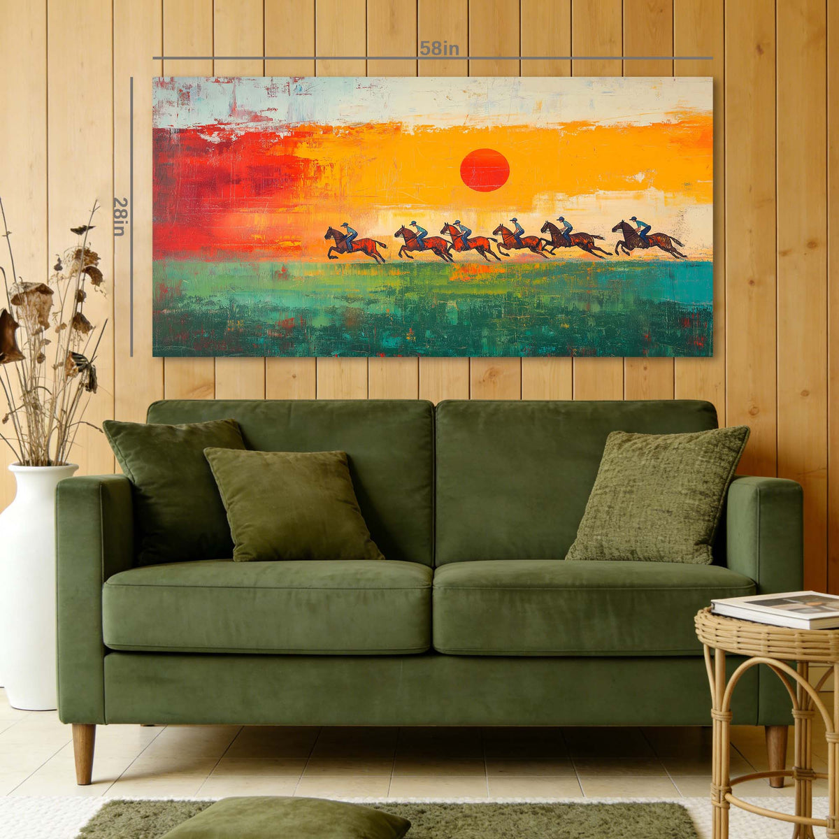 Green Abstract Animals Wall Art for Living Room Canvas Painting Prints Artwork Family Bedroom Office Decor