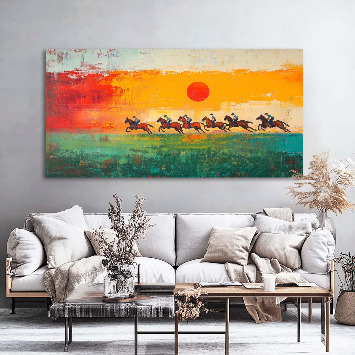 Green Abstract Animals Wall Art for Living Room Canvas Painting Prints Artwork Family Bedroom Office Decor