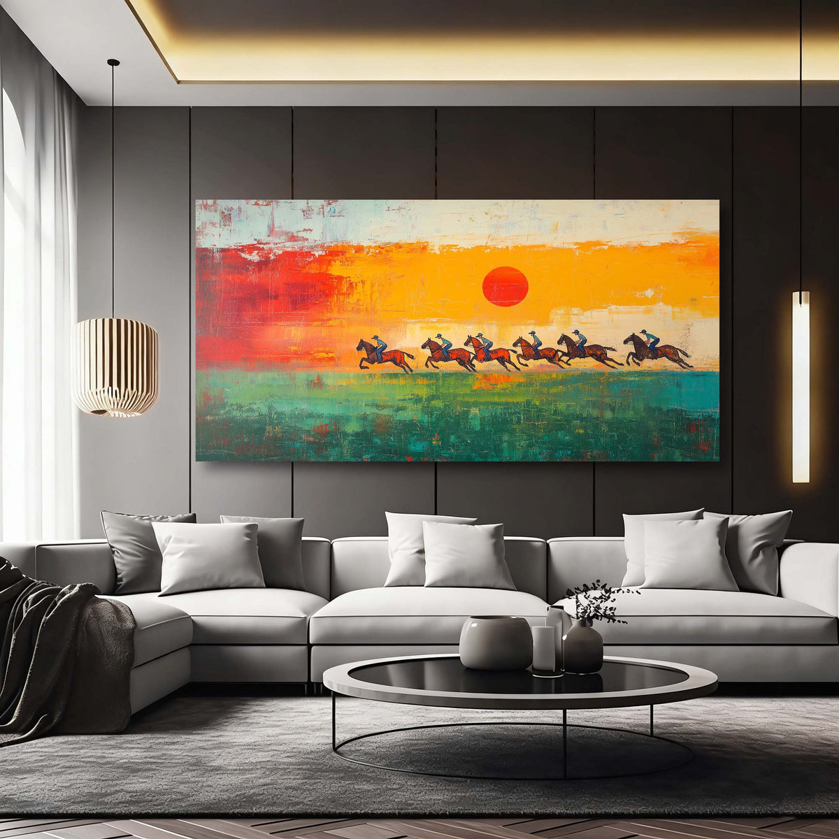 Green Abstract Animals Wall Art for Living Room Canvas Painting Prints Artwork Family Bedroom Office Decor