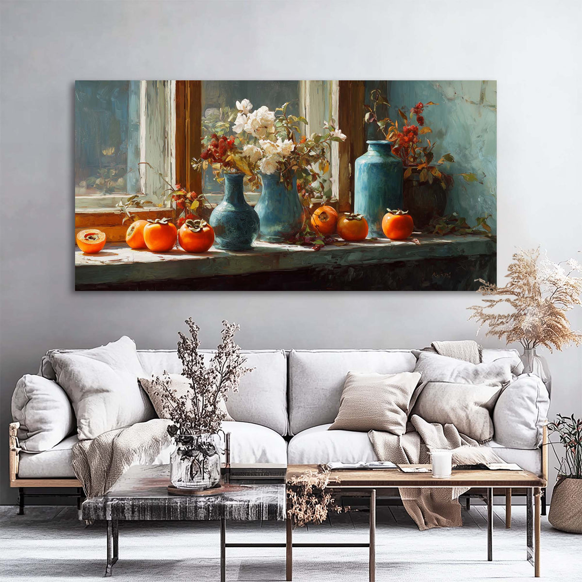 Red Vintage Floral Wall Art Art Deco Painting Prints Canvas Artwork Living Room Family Bedroom Office Decor