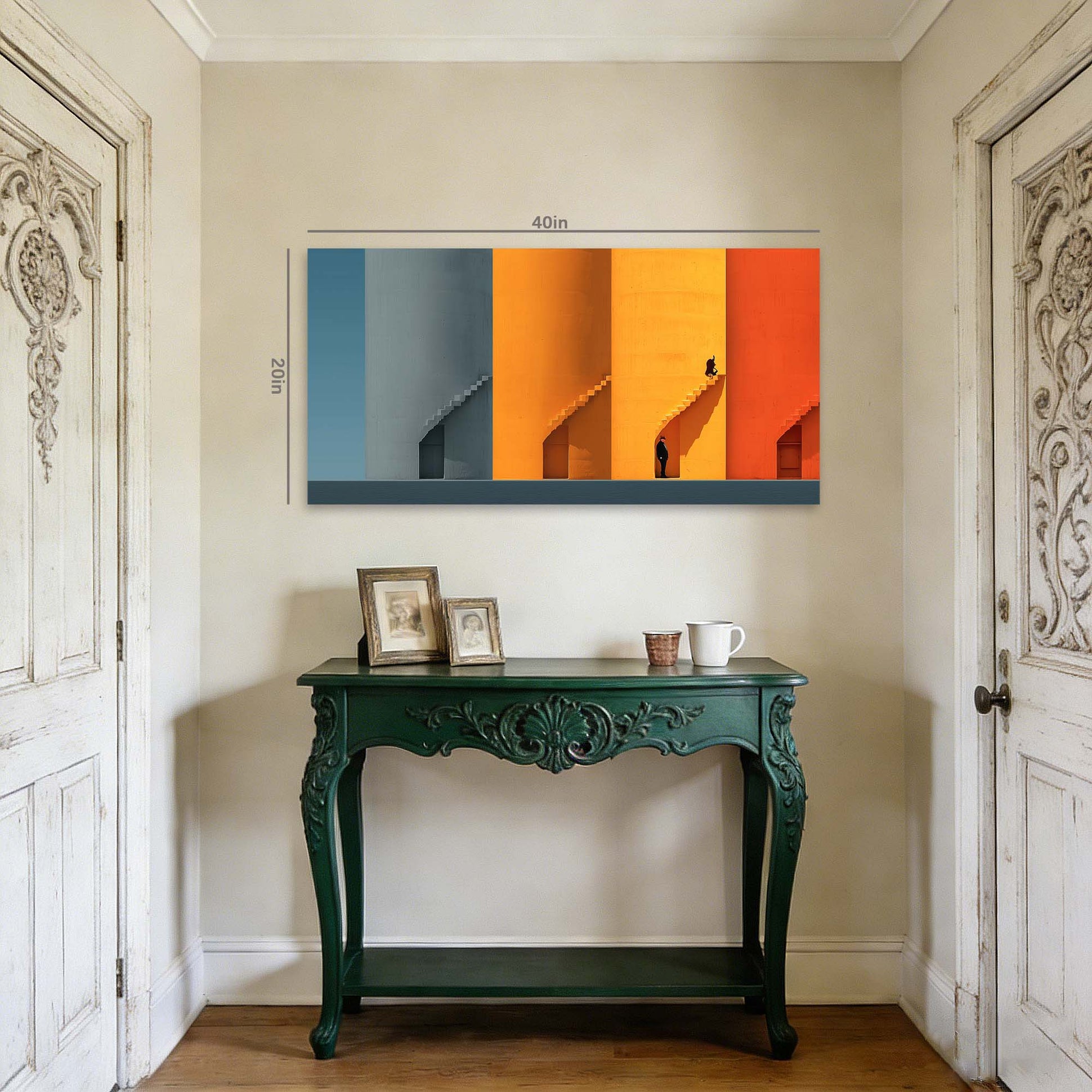 Gold Urban Abstract Wall Art Modern Canvas Painting Prints Artwork Office Hallway Bedroom Living Room Decor