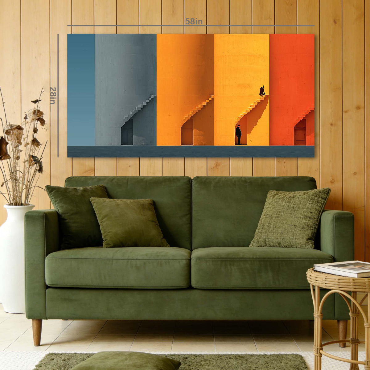 Gold Urban Abstract Wall Art Modern Canvas Painting Prints Artwork Office Hallway Bedroom Living Room Decor