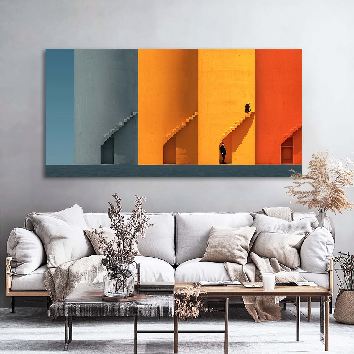 Gold Urban Abstract Wall Art Modern Canvas Painting Prints Artwork Office Hallway Bedroom Living Room Decor