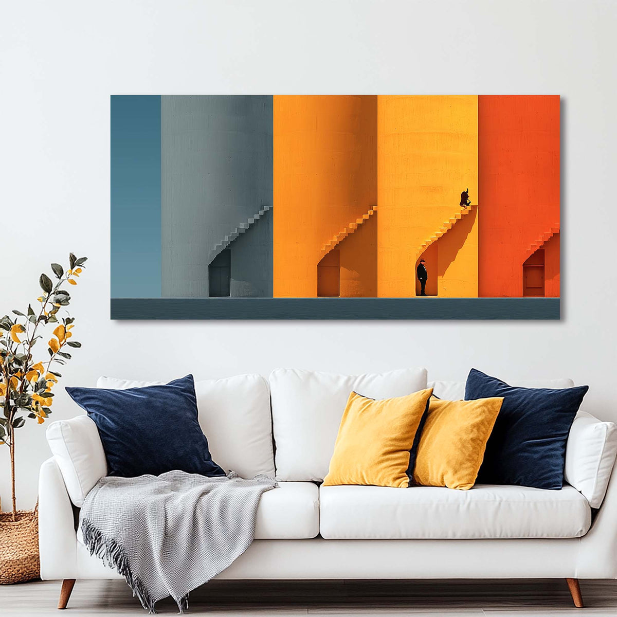 Gold Urban Abstract Wall Art Modern Canvas Painting Prints Artwork Office Hallway Bedroom Living Room Decor