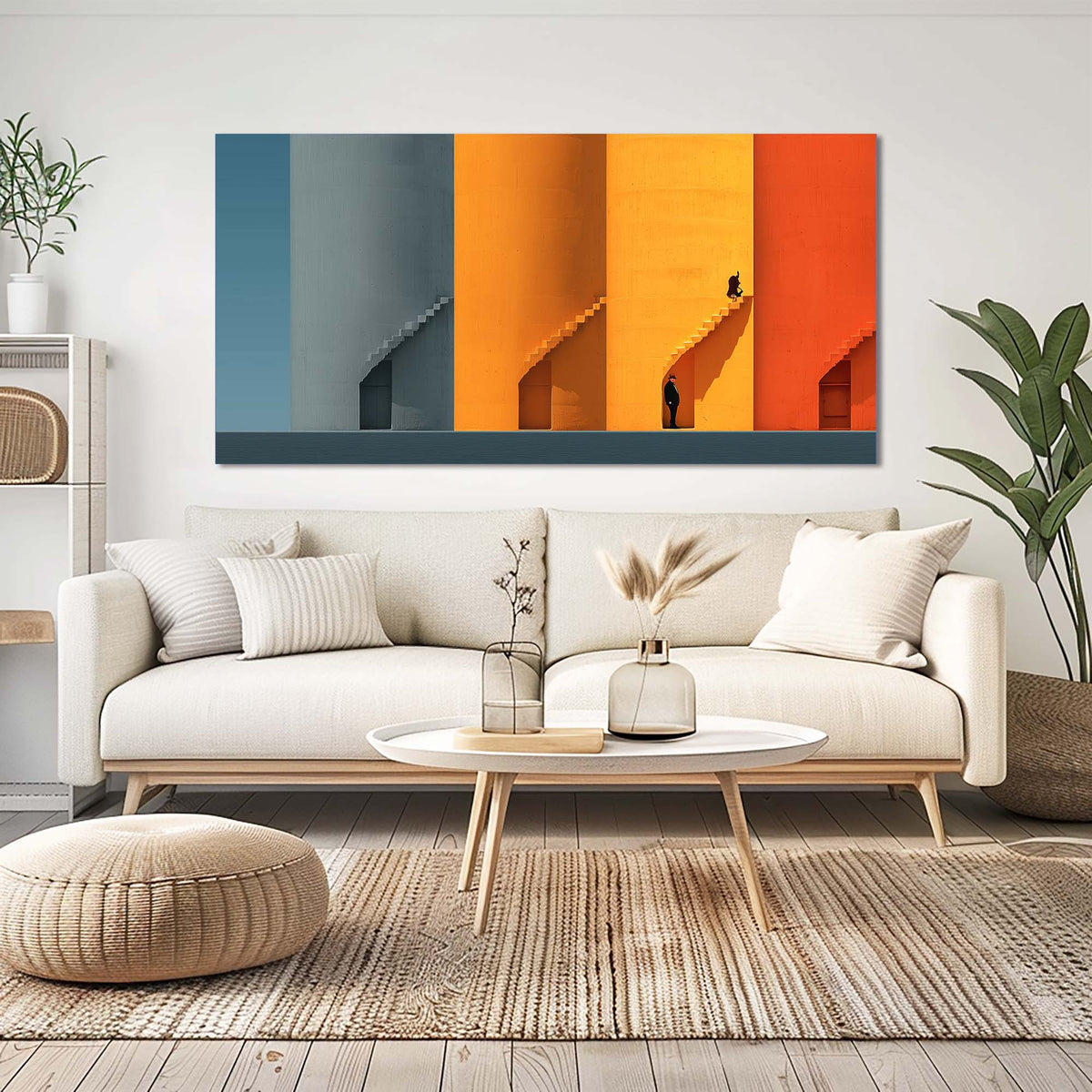 Gold Urban Abstract Wall Art Modern Canvas Painting Prints Artwork Office Hallway Bedroom Living Room Decor