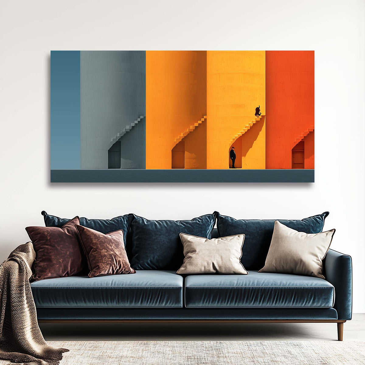 Gold Urban Abstract Wall Art Modern Canvas Painting Prints Artwork Office Hallway Bedroom Living Room Decor