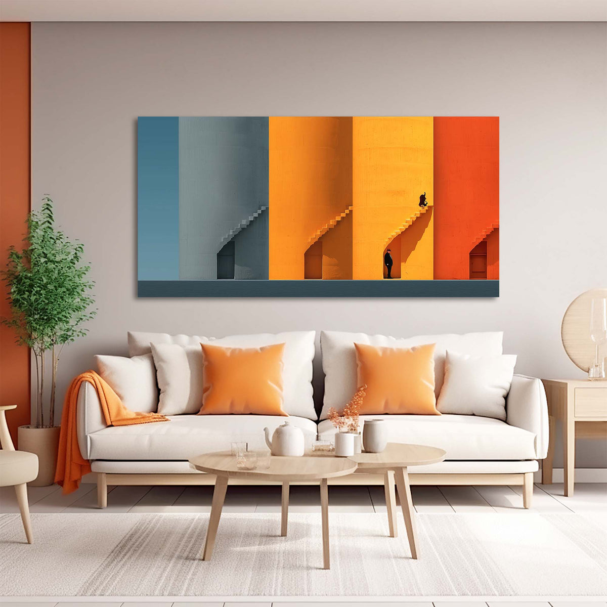 Gold Urban Abstract Wall Art Modern Canvas Painting Prints Artwork Office Hallway Bedroom Living Room Decor
