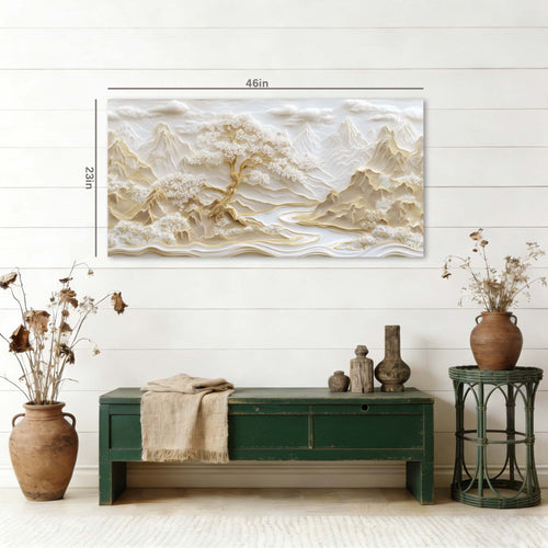 Beige Asian Nature Wall Art for Living Room Canvas Painting Prints Artwork Family Bedroom Office Decor