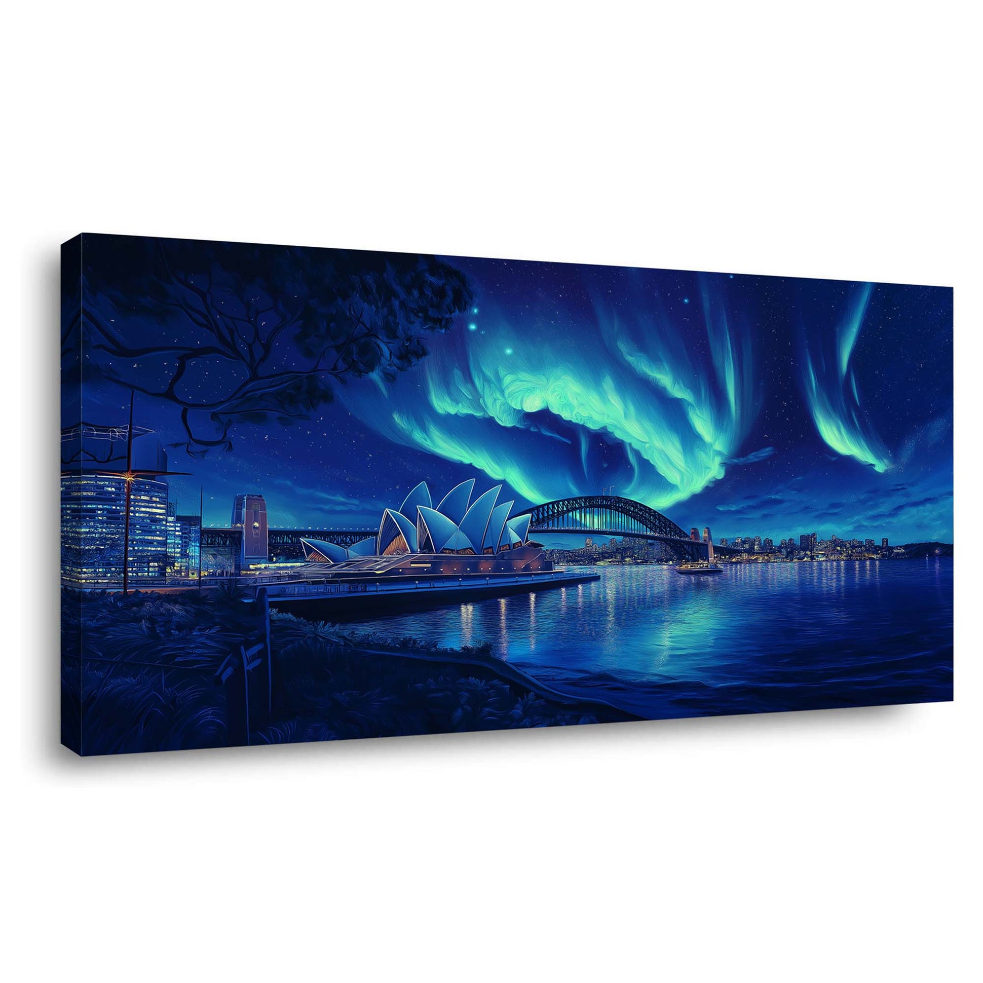 Navy Blue Fantasy Science Fiction Wall Art for Living Room Canvas Painting Prints Artwork Family Bedroom Office Decor