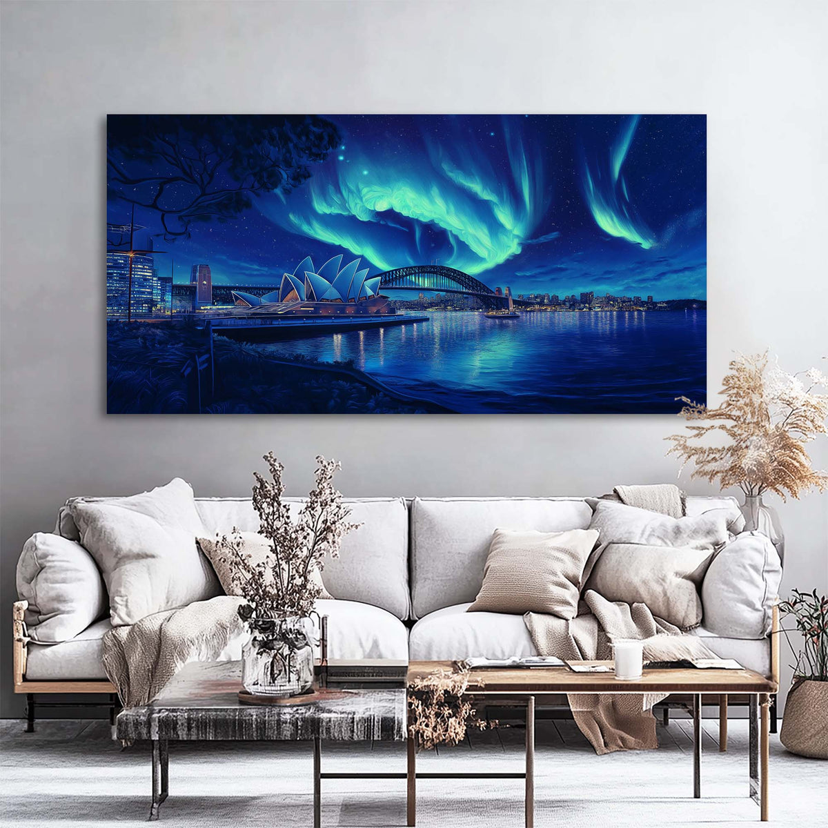 Navy Blue Fantasy Science Fiction Wall Art for Living Room Canvas Painting Prints Artwork Family Bedroom Office Decor