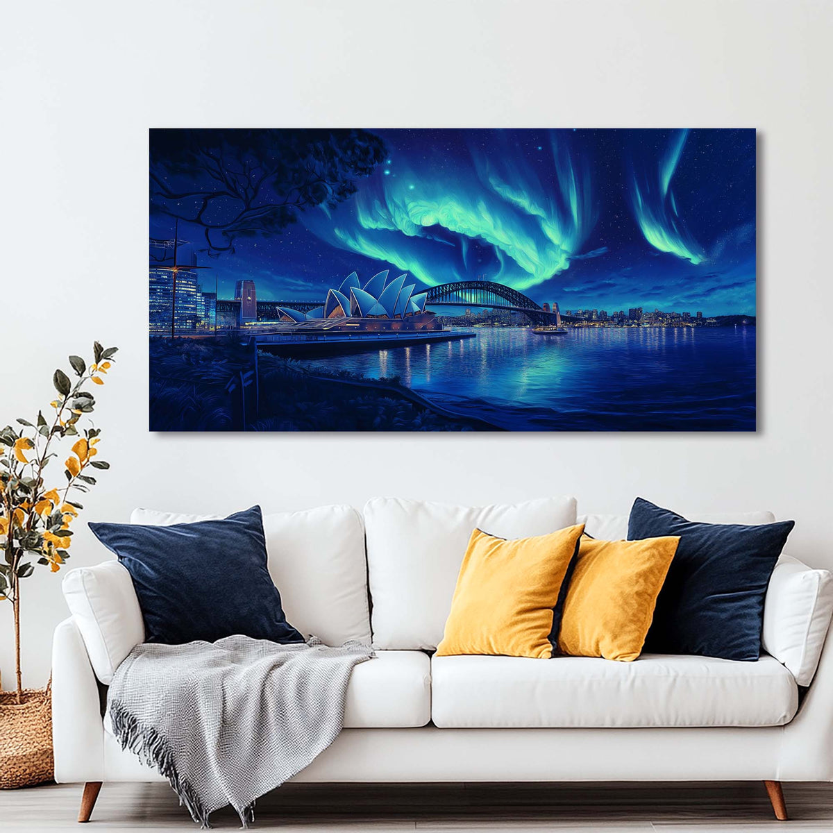 Navy Blue Fantasy Science Fiction Wall Art for Living Room Canvas Painting Prints Artwork Family Bedroom Office Decor