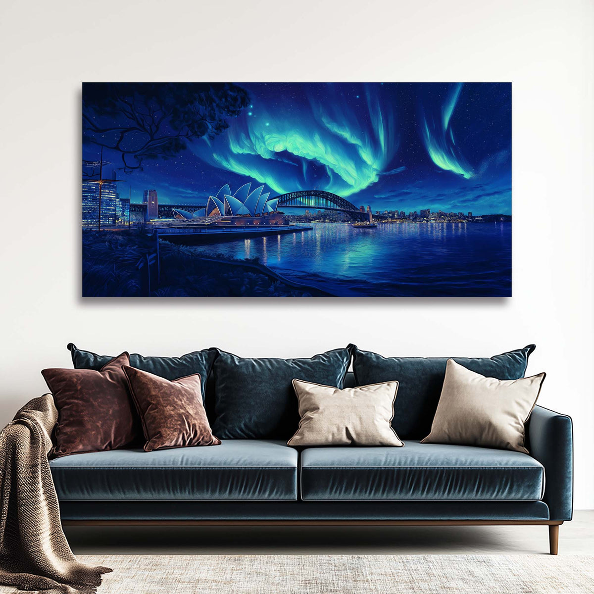 Navy Blue Fantasy Science Fiction Wall Art for Living Room Canvas Painting Prints Artwork Family Bedroom Office Decor