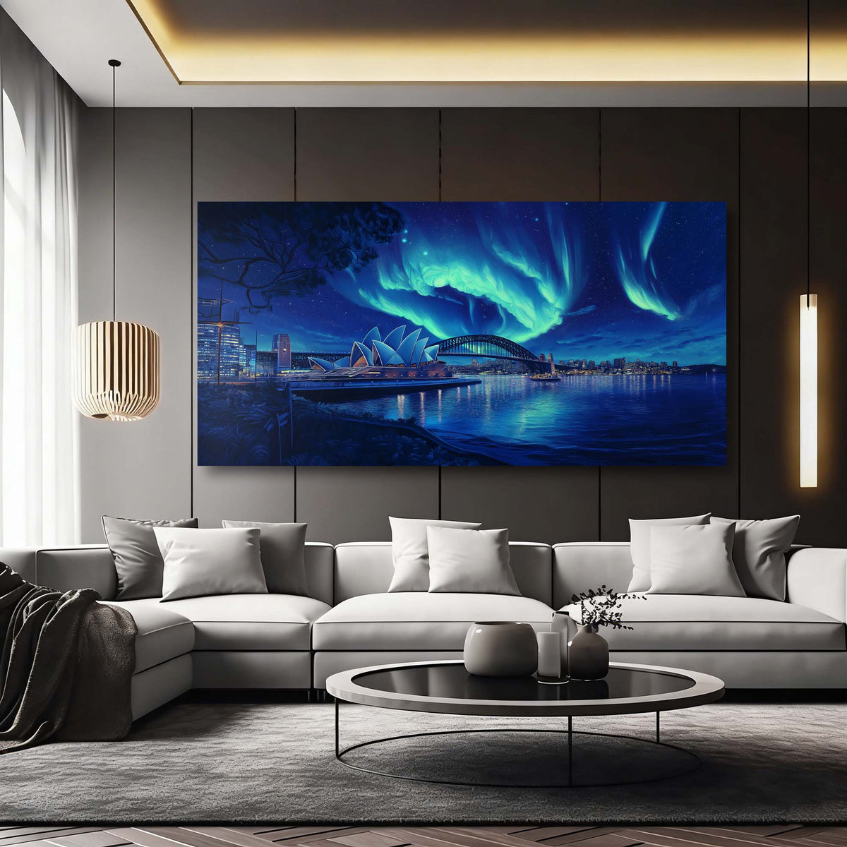 Navy Blue Fantasy Science Fiction Wall Art for Living Room Canvas Painting Prints Artwork Family Bedroom Office Decor