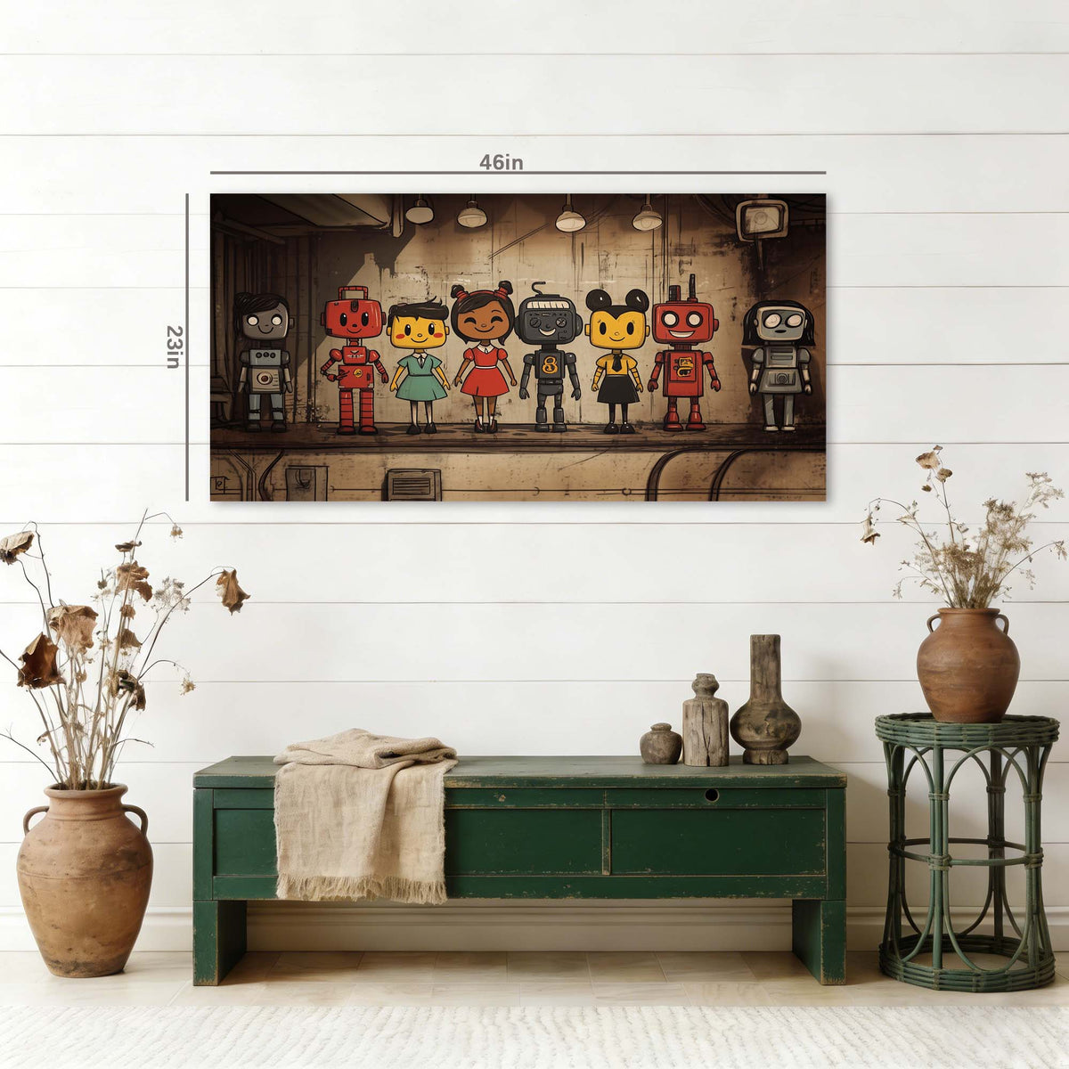 Red Retro Science Fiction Wall Art Art Deco Painting Prints Canvas Artwork Living Room Family Bedroom Office Decor