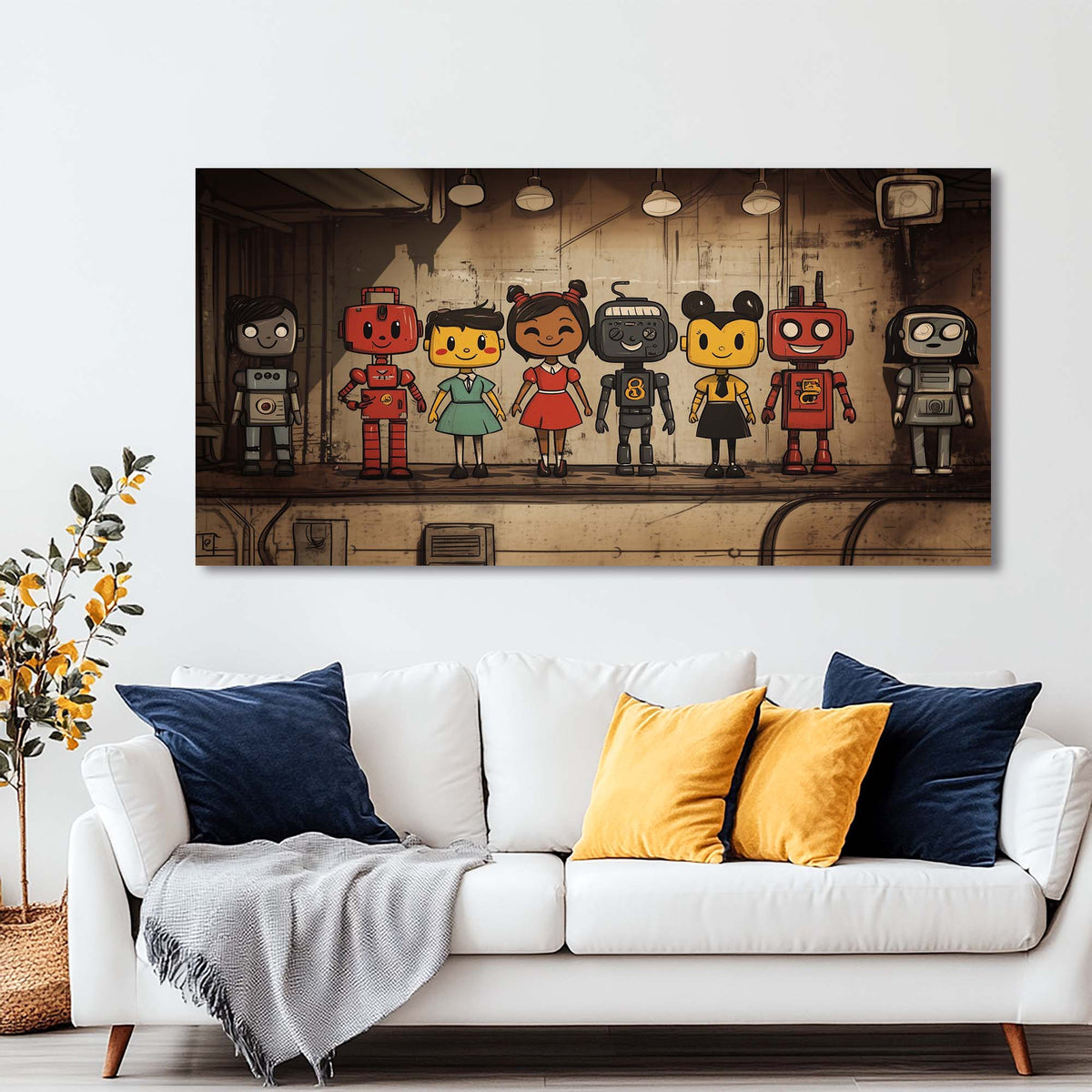 Red Retro Science Fiction Wall Art Art Deco Painting Prints Canvas Artwork Living Room Family Bedroom Office Decor