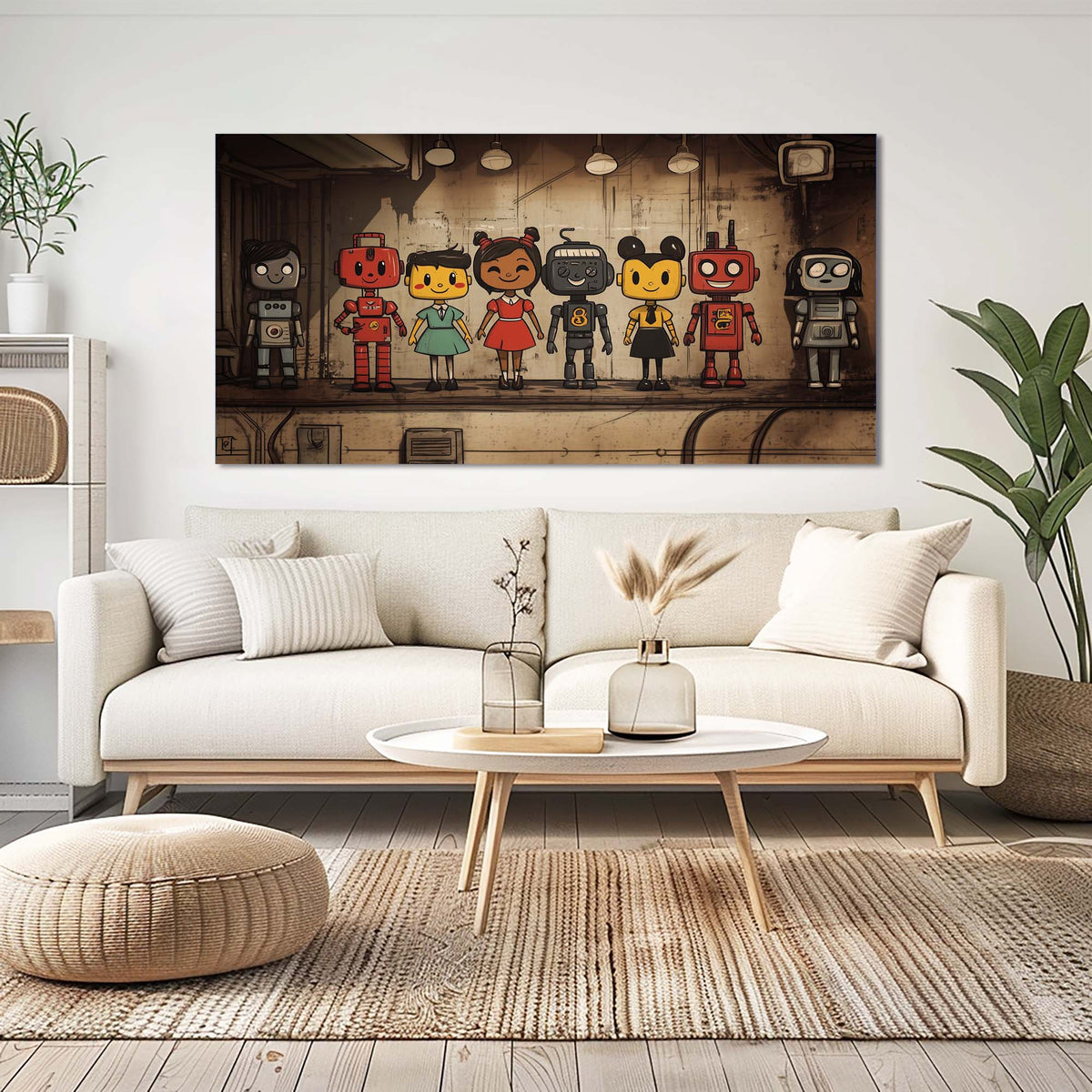Red Retro Science Fiction Wall Art Art Deco Painting Prints Canvas Artwork Living Room Family Bedroom Office Decor