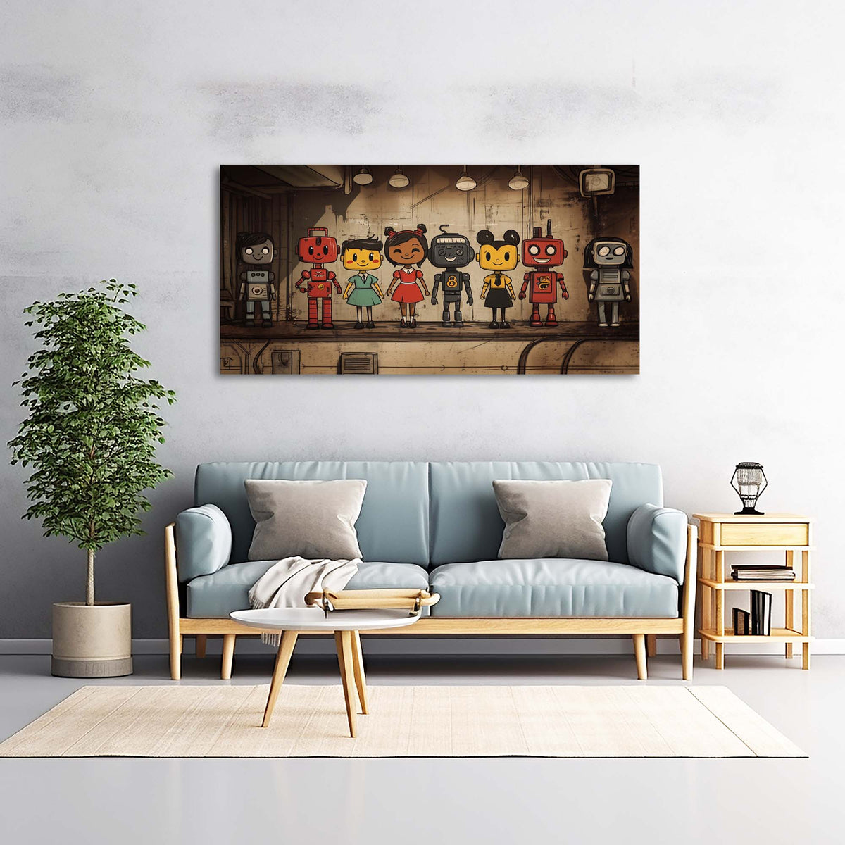 Red Retro Science Fiction Wall Art Art Deco Painting Prints Canvas Artwork Living Room Family Bedroom Office Decor