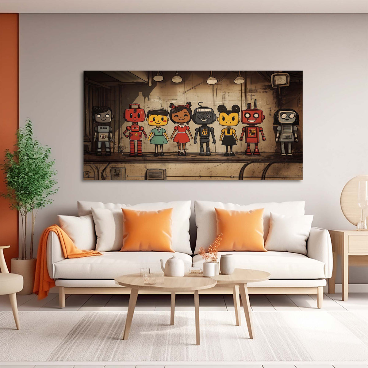 Red Retro Science Fiction Wall Art Art Deco Painting Prints Canvas Artwork Living Room Family Bedroom Office Decor