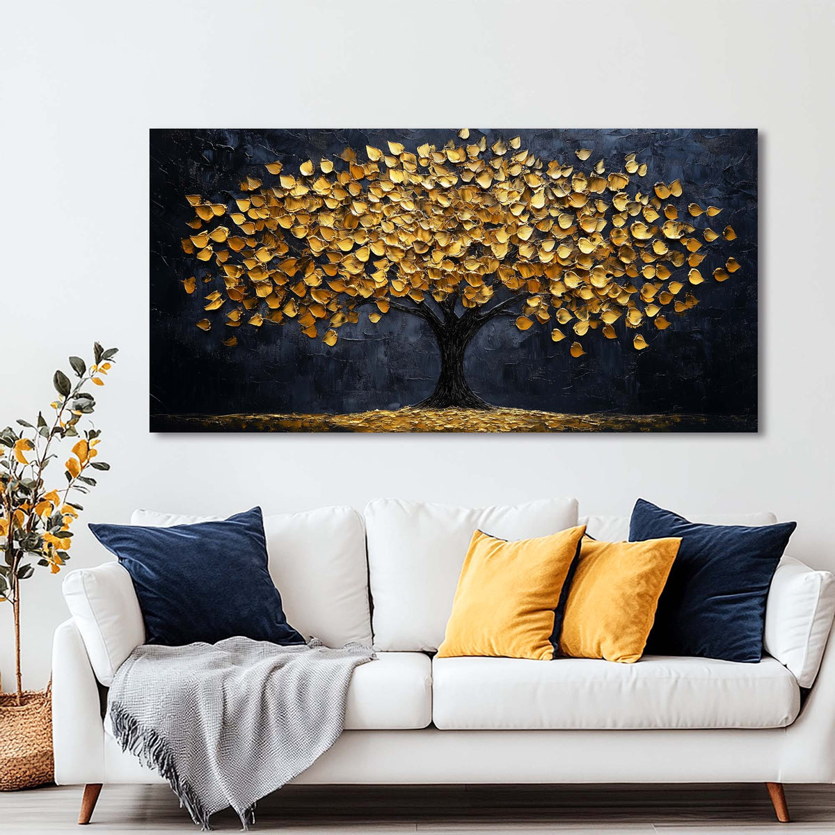 Navy Blue Abstract Abstract Wall Art Modern Canvas Painting Prints Artwork Office Hallway Bedroom Living Room Decor