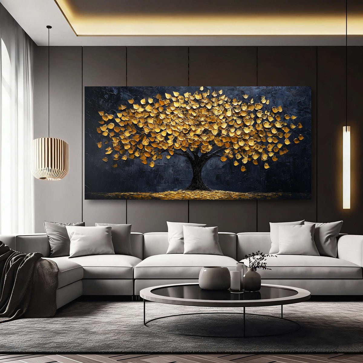 Navy Blue Abstract Abstract Wall Art Modern Canvas Painting Prints Artwork Office Hallway Bedroom Living Room Decor