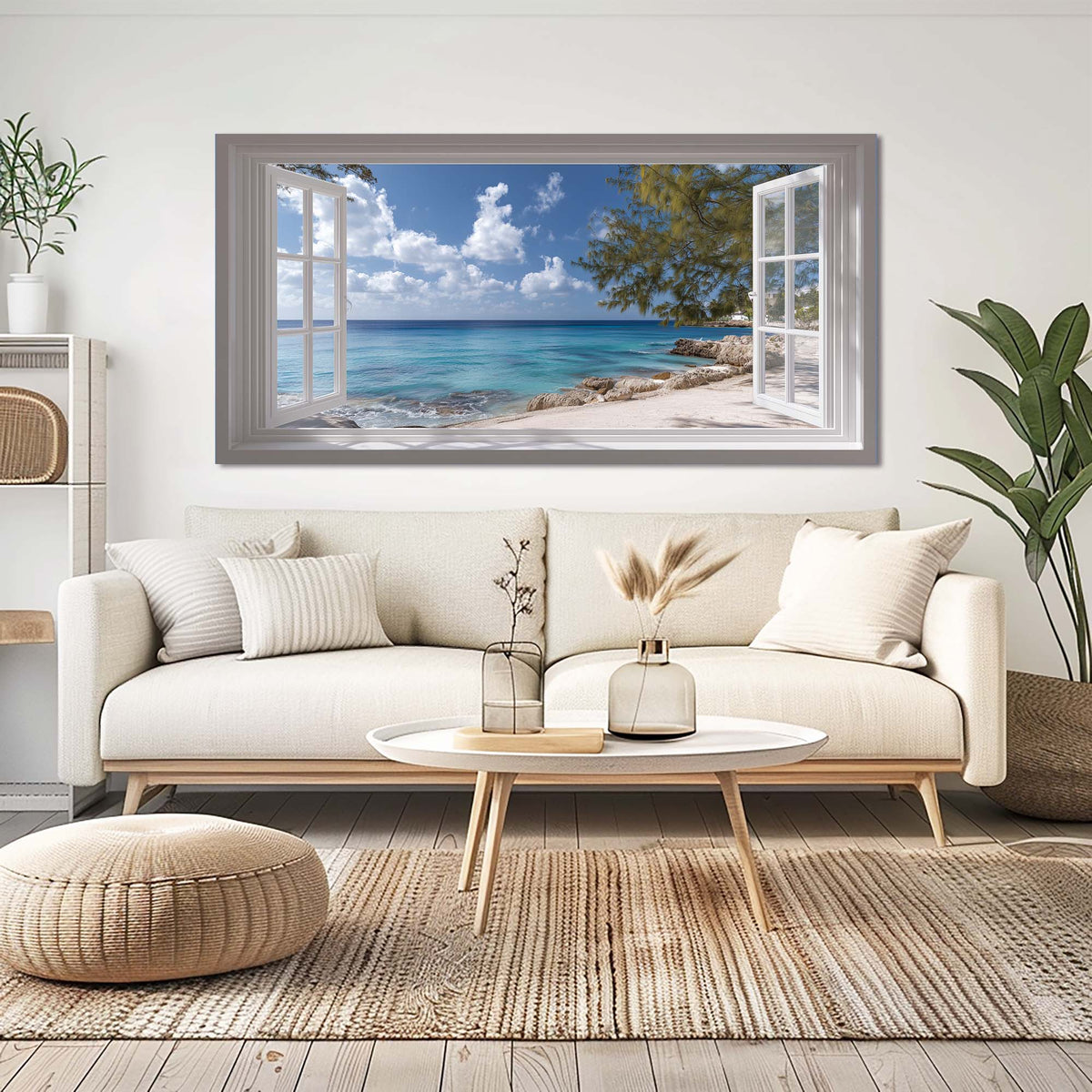 Green Coastal Nature Wall Art Canvas Painting Prints Artwor Office Bedroom Living Room Decor