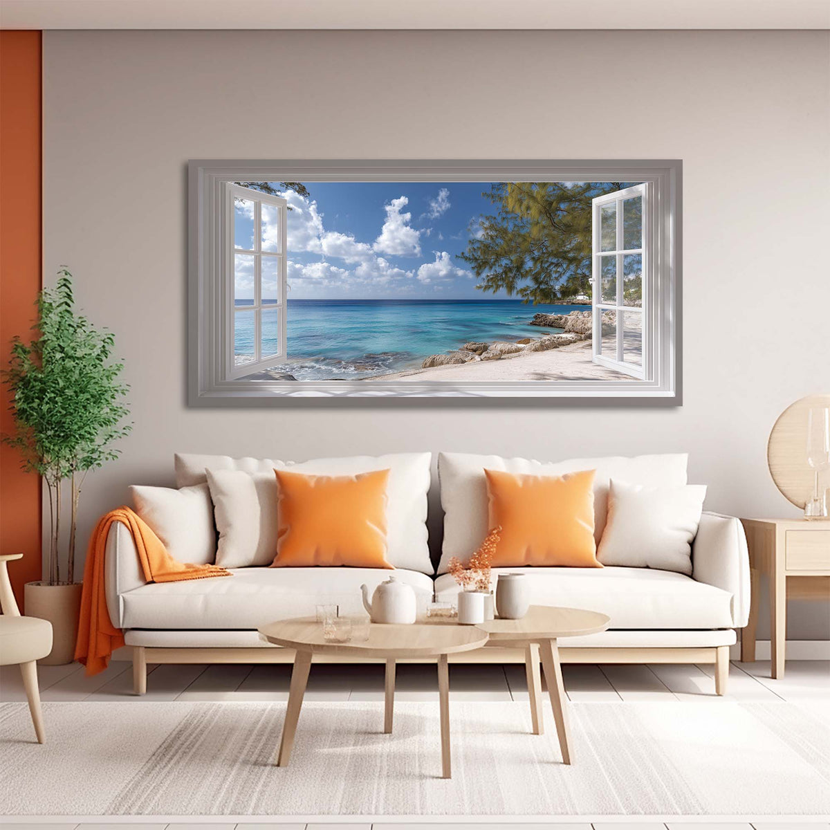 Green Coastal Nature Wall Art Canvas Painting Prints Artwor Office Bedroom Living Room Decor