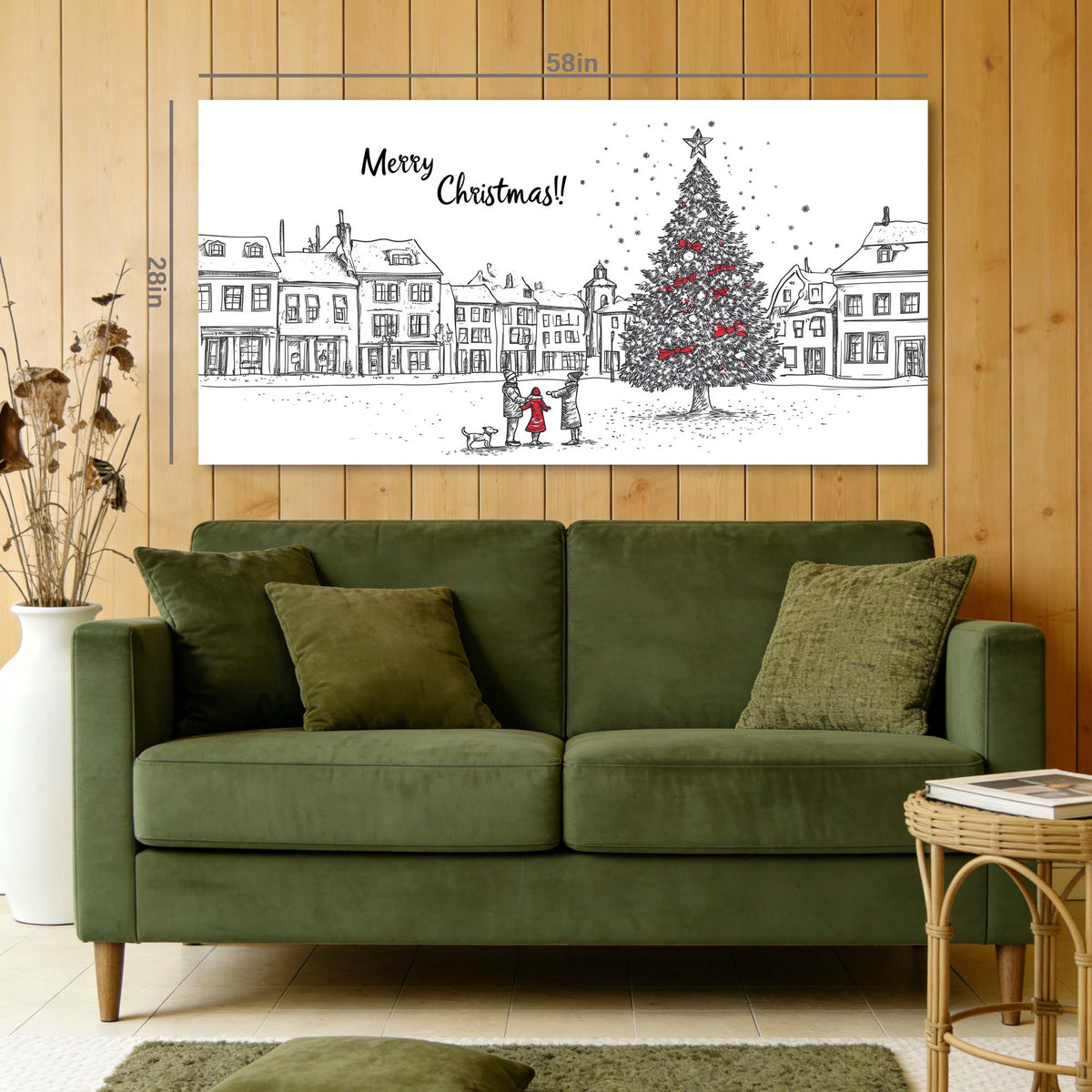 Red Vintage Vintage Wall Art Modern Canvas Painting Prints Artwork Office Hallway Bedroom Living Room Decor