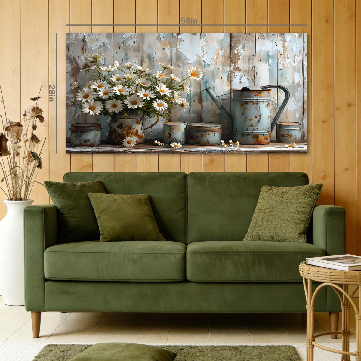 Gold Floral Wall Art for Living Room Canvas Painting Prints Art Deco Artwork Office Bedroom Decor