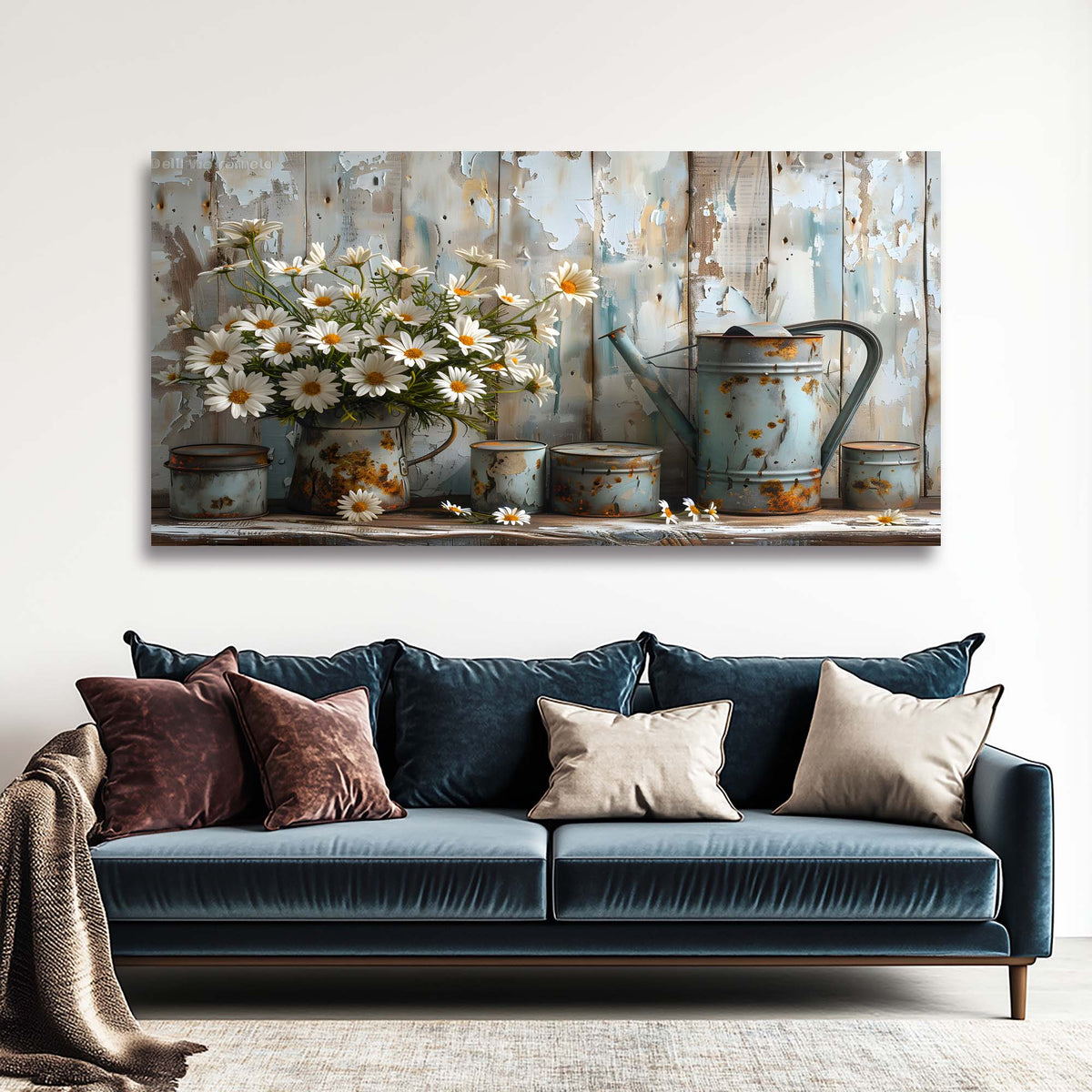 Gold Floral Wall Art for Living Room Canvas Painting Prints Art Deco Artwork Office Bedroom Decor