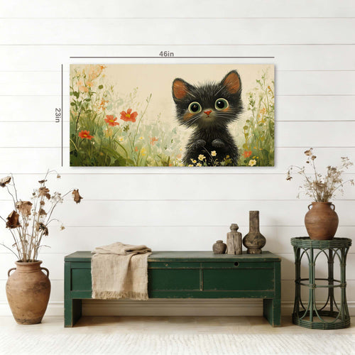 Black Pretty Floral Canvas Wall Art for Living Room Prints Artwork Bedroom Office Decor