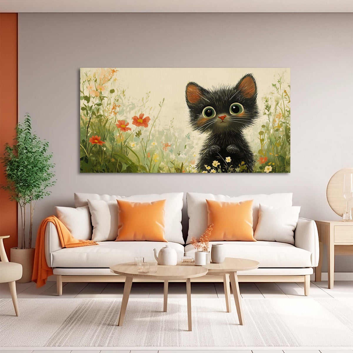 Black Pretty Floral Canvas Wall Art for Living Room Prints Artwork Bedroom Office Decor