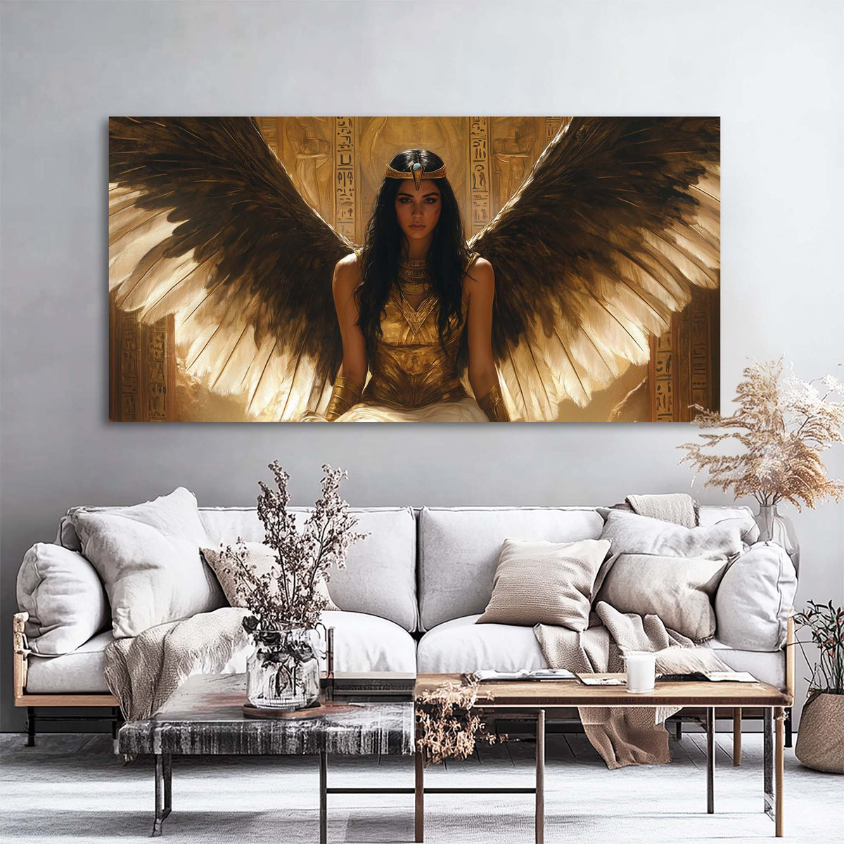 Gold Fantasy Religious Wall Art Art Deco Painting Prints Canvas Artwork Living Room Family Bedroom Office Decor