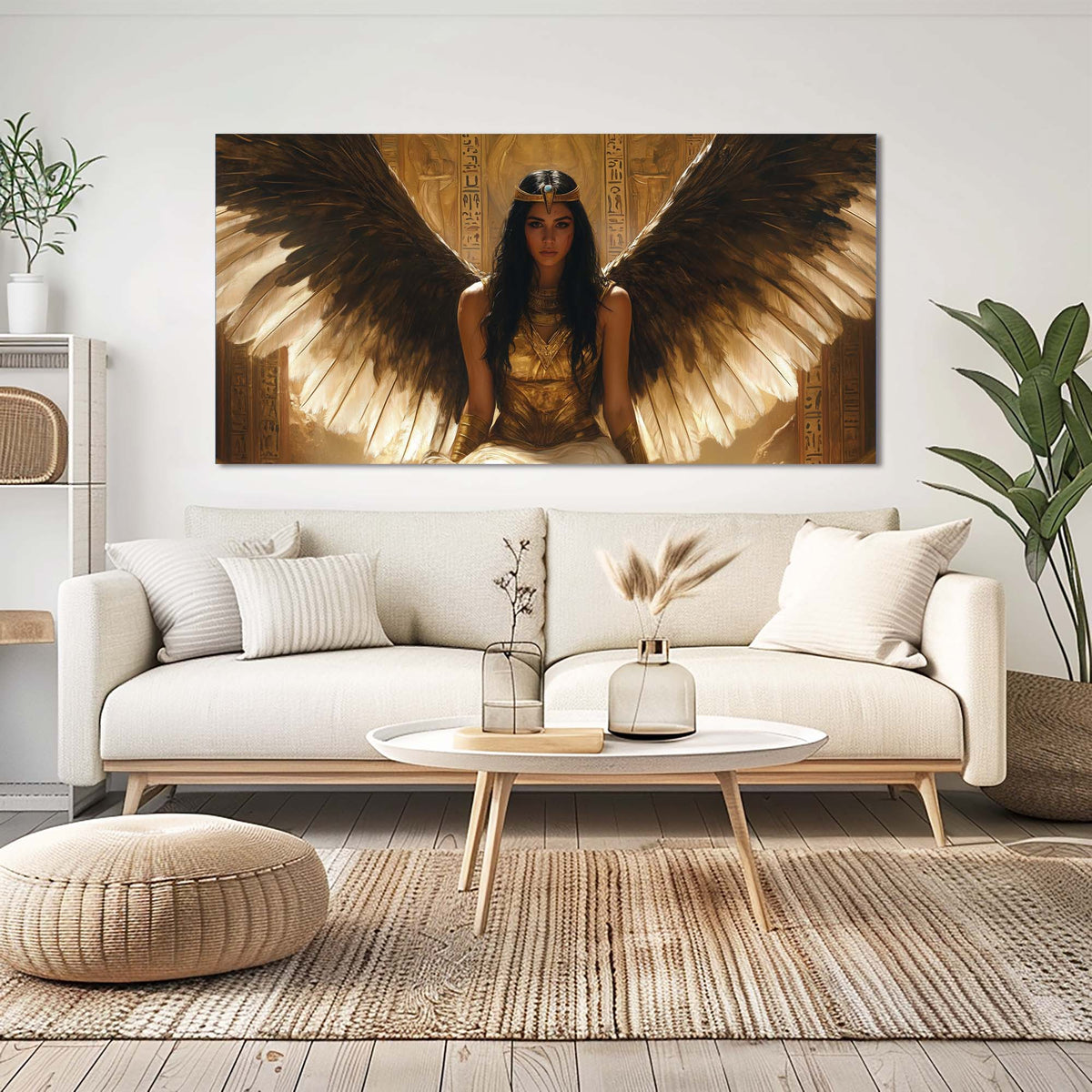 Gold Fantasy Religious Wall Art Art Deco Painting Prints Canvas Artwork Living Room Family Bedroom Office Decor