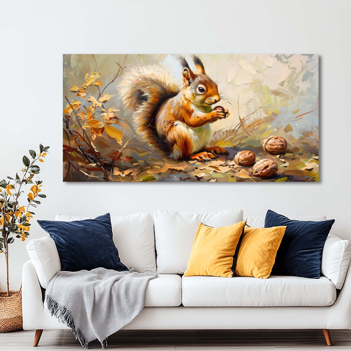 Navy Blue Wildlife Animals Canvas Wall Art for Living Room Prints Artwork Bedroom Office Decor