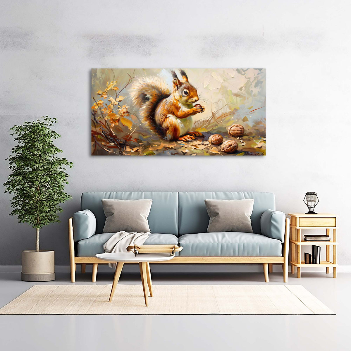 Navy Blue Wildlife Animals Canvas Wall Art for Living Room Prints Artwork Bedroom Office Decor