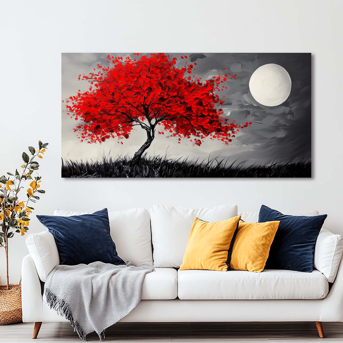 White Mysterious Abstract Wall Art Canvas Painting Prints Artwor Office Bedroom Living Room Decor