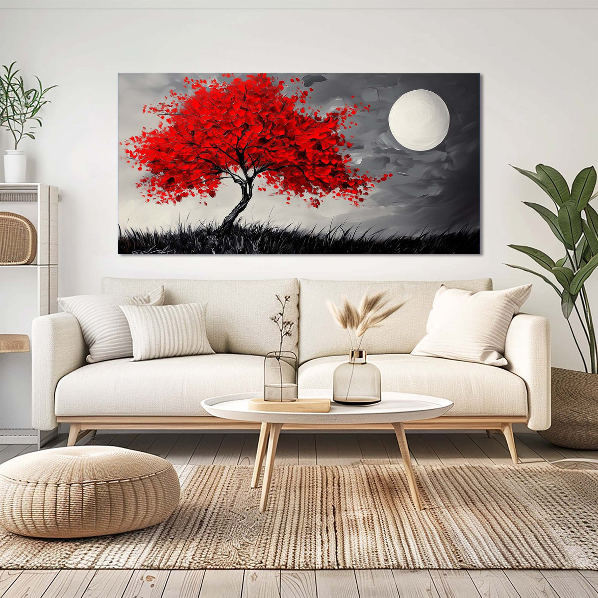 White Mysterious Abstract Wall Art Canvas Painting Prints Artwor Office Bedroom Living Room Decor