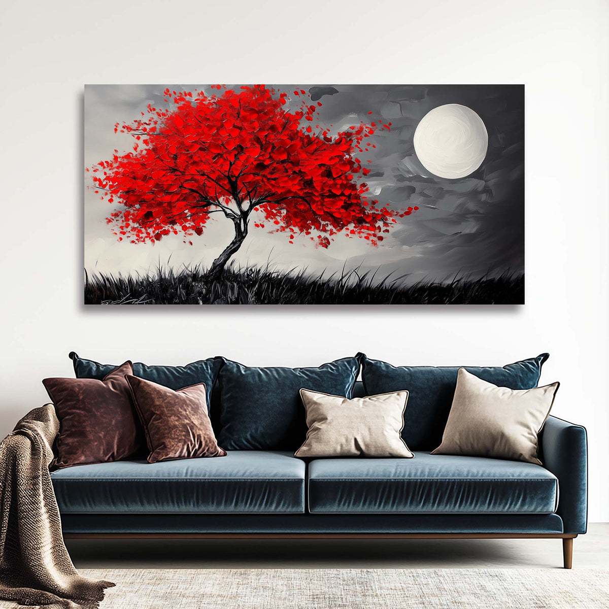 White Mysterious Abstract Wall Art Canvas Painting Prints Artwor Office Bedroom Living Room Decor
