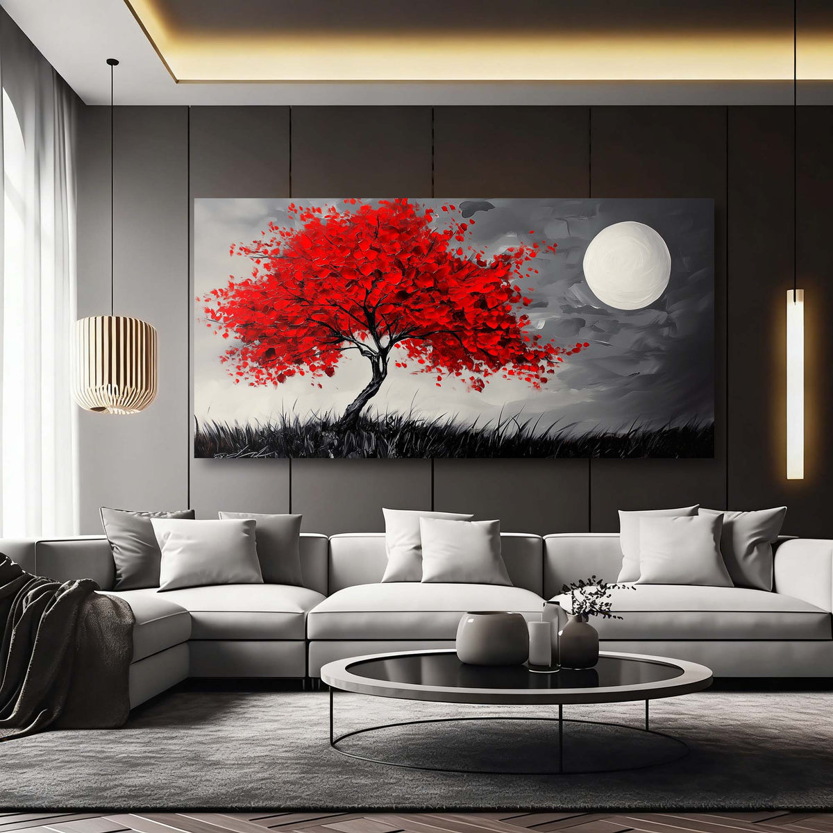 White Mysterious Abstract Wall Art Canvas Painting Prints Artwor Office Bedroom Living Room Decor